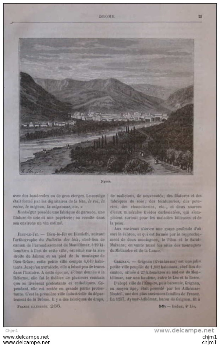 Nyons - Page Original 1881 - Historische Dokumente