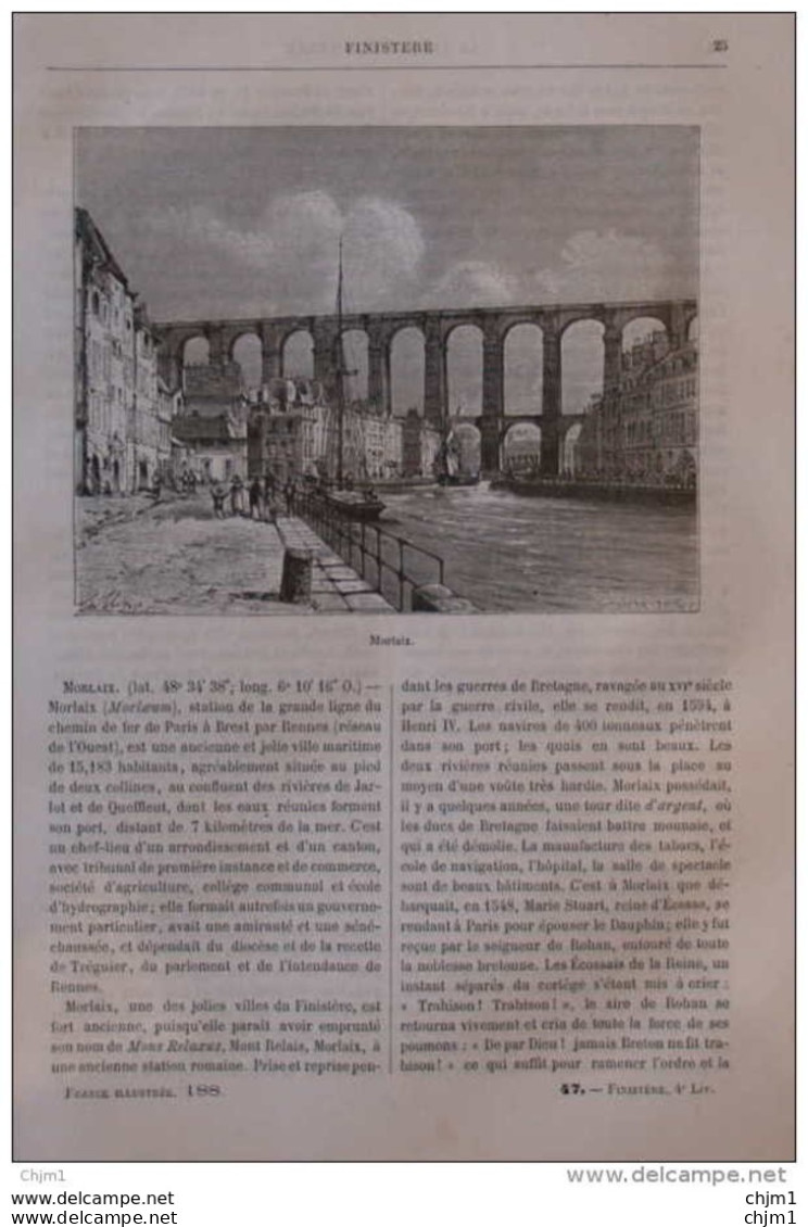 Morlaix - Page Original 1881 - Historische Dokumente