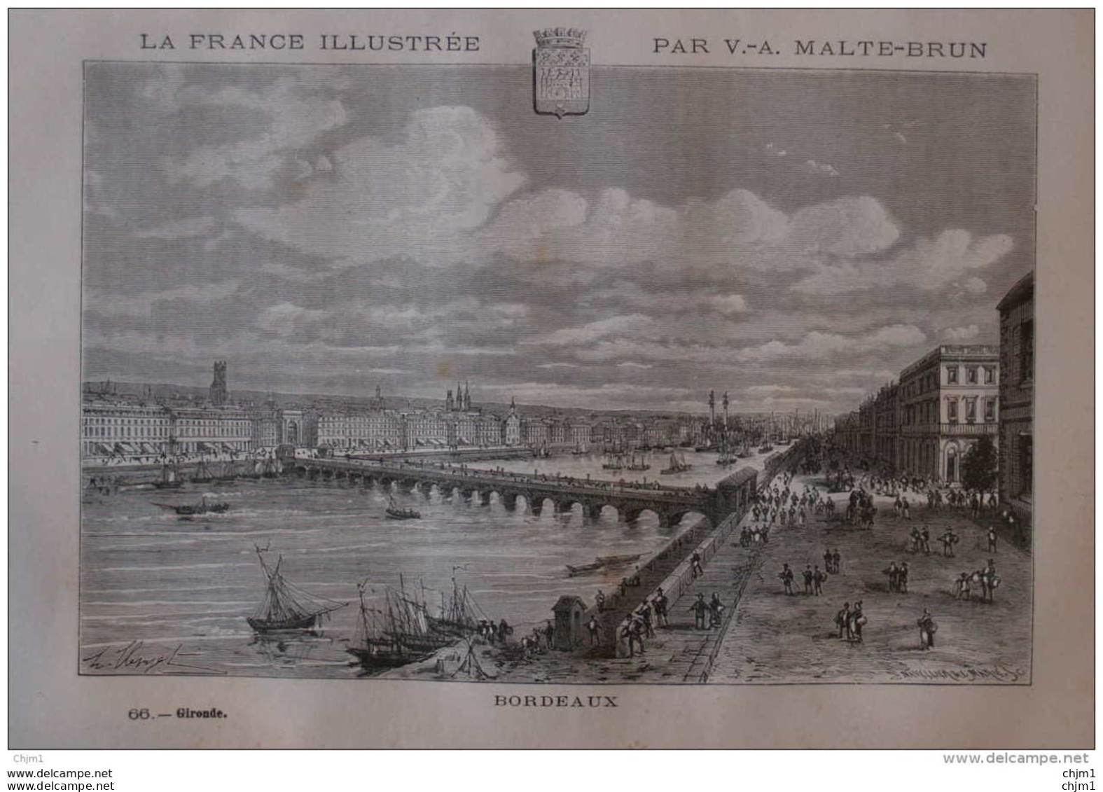 Bordeaux - Page Original 1881 - Historische Dokumente
