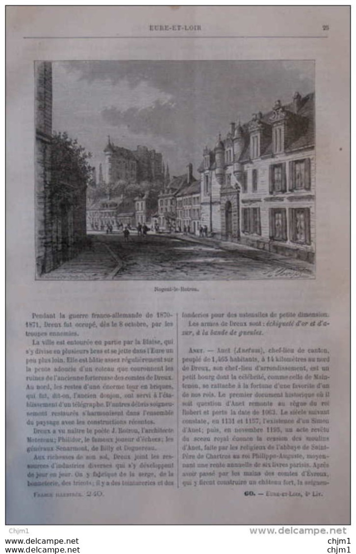 Nogent-le-Rotrou - Page Original 1881 - Historische Dokumente