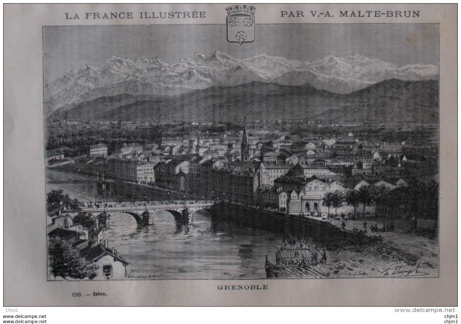 Grenoble - Page Original 1881 - Historische Dokumente