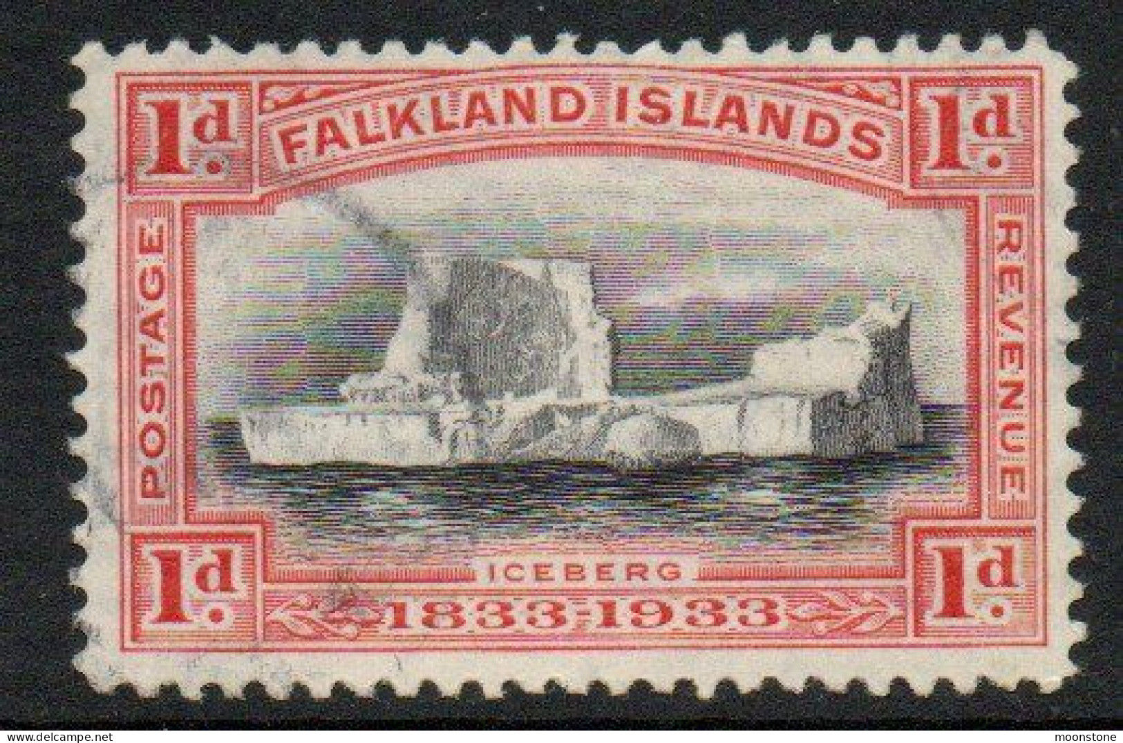 Falkland Islands GV 1933 Centenary 1d Value, Wmk. Multiple Script CA, Used, SG 128 - Islas Malvinas