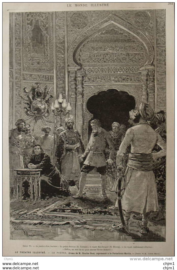 Le Théâtre Illustré - "Le Prêtre", Drame De M. Charles Buet - Page Original 1881 - Historische Dokumente