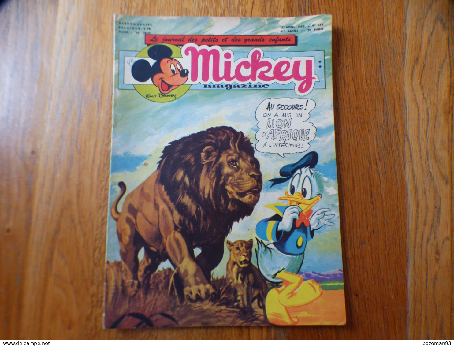 JOURNAL MICKEY BELGE  N° 289 Du 19/04/1956 COVER DONALD + BELLE ET LE CLOCHARD - Journal De Mickey