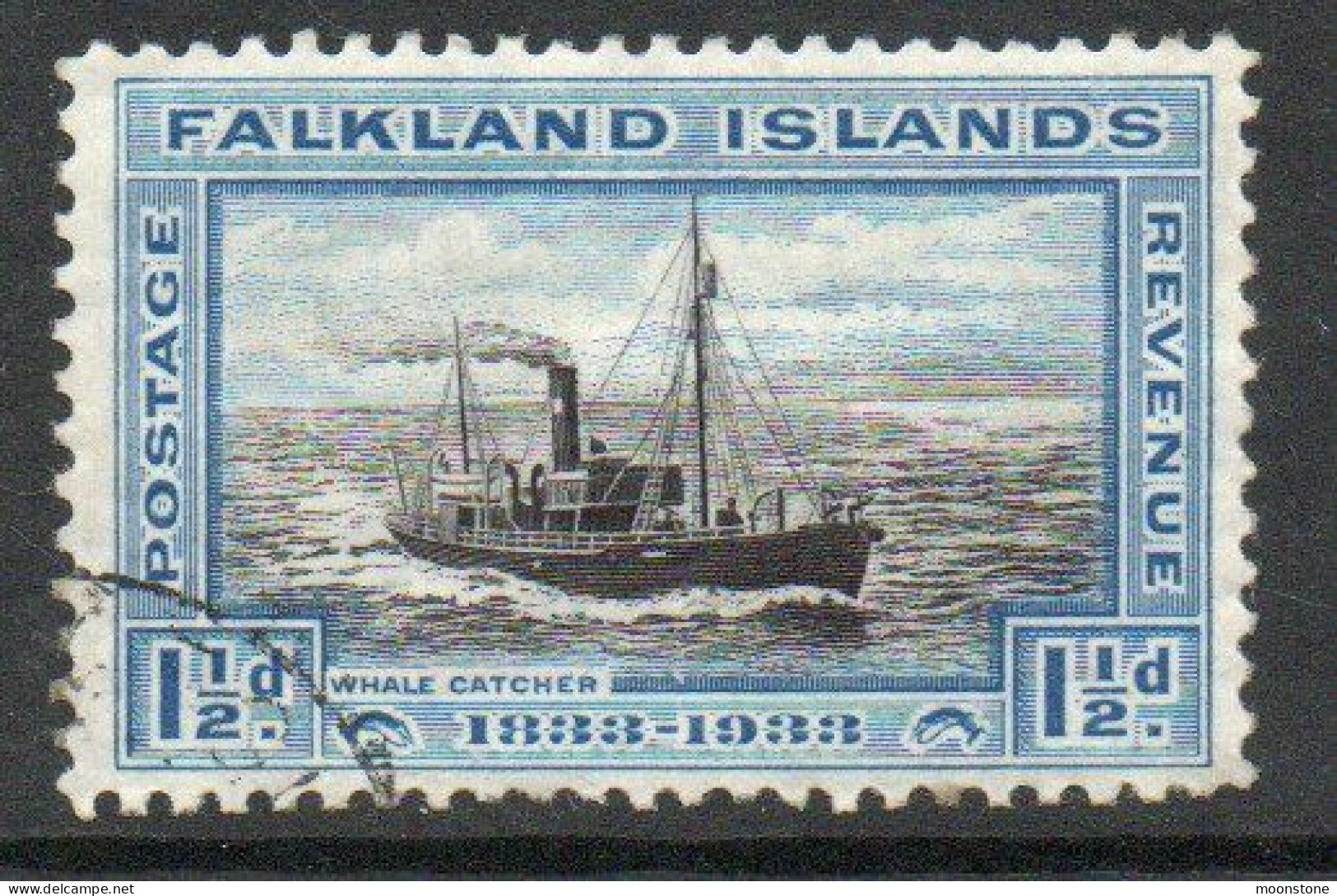 Falkland Islands GV 1933 Centenary 1½d Value, Wmk. Multiple Script CA, Used, SG 129 - Falklandeilanden