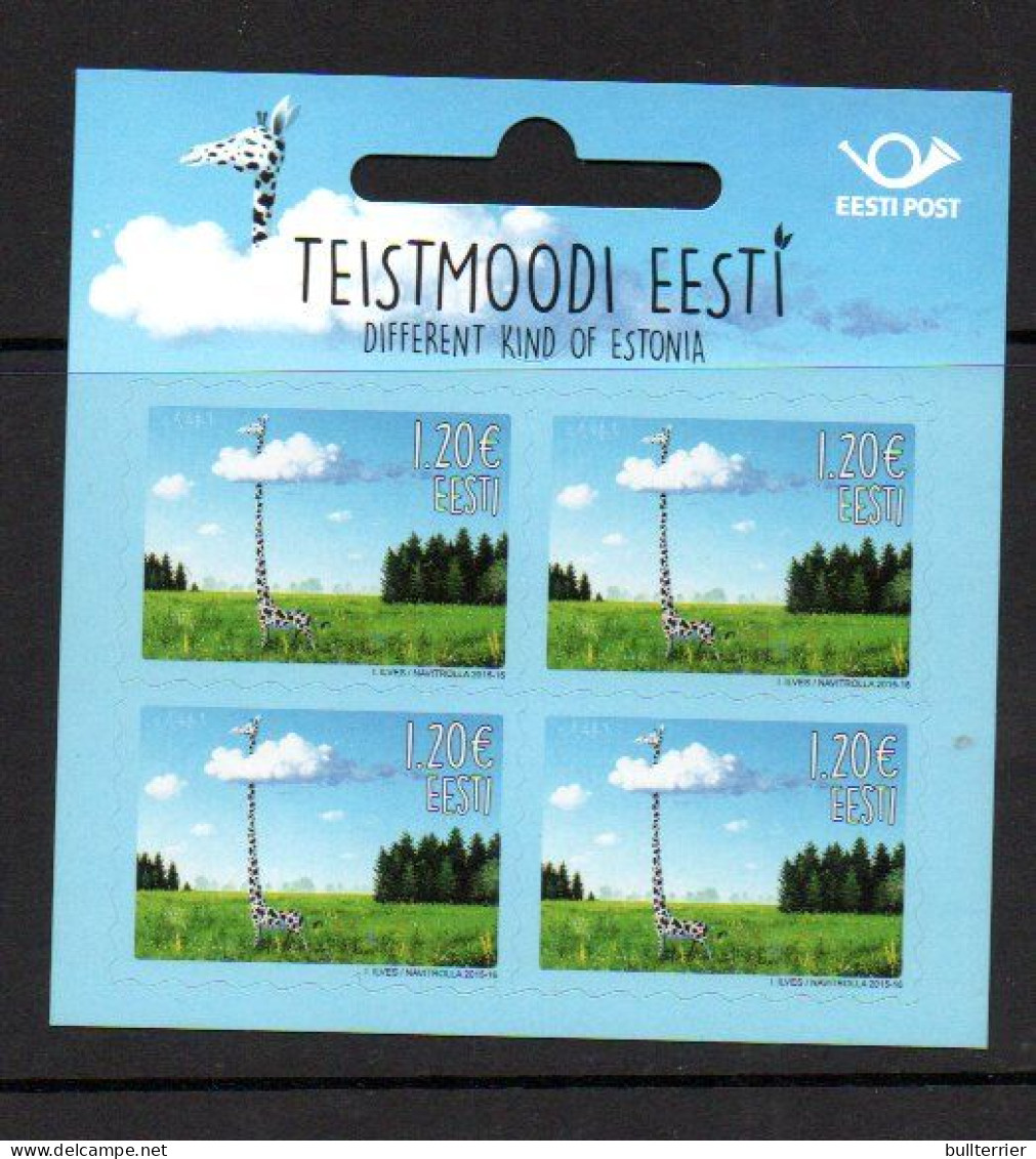 ESTONIA- 2015 - Different Kind Of Estonia / Giraffe Pane Of 4  Mint Never Hinged, Sg £12 - Estonie