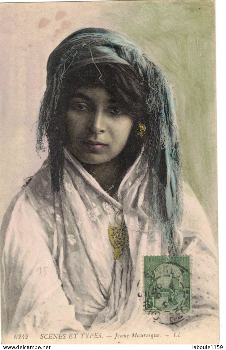 AFRIQUE DU NORD MAGHREB SCENES ET TYPES FEMMES JEUNE MAURESQUE - FEMME - CIRCULEE GABES VERS BRIEULLES SUR MEUSE - Women