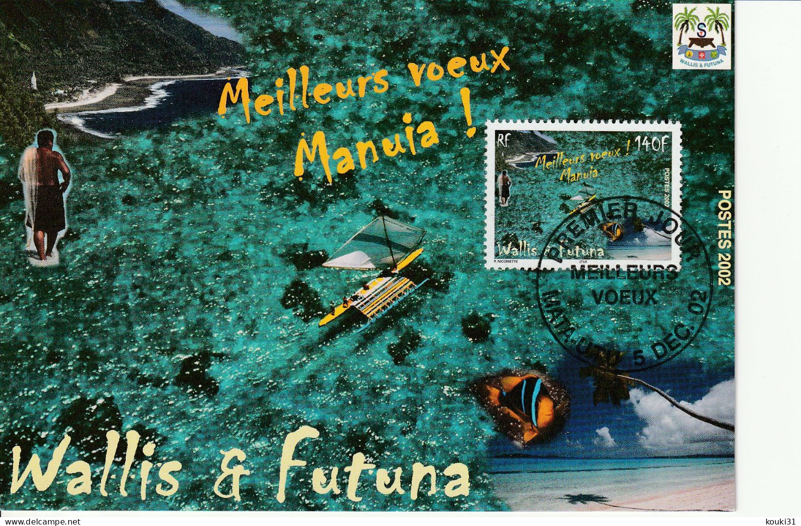Wallis Et Futuna YT 587 CM : Meilleurs Voeux - 2002 - Cartes-maximum