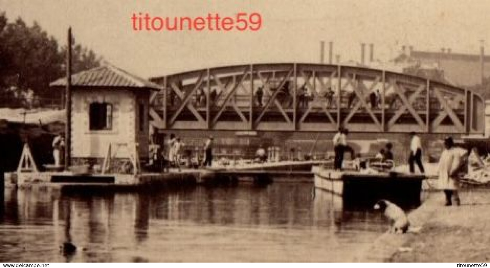 75- CDV XIXème - "PONT De La PORTE De PARIS" - Photographe R. TERMOZ St DENIS- (Dim. :  10,3 X 6,3 Cm° - Autres Monuments, édifices