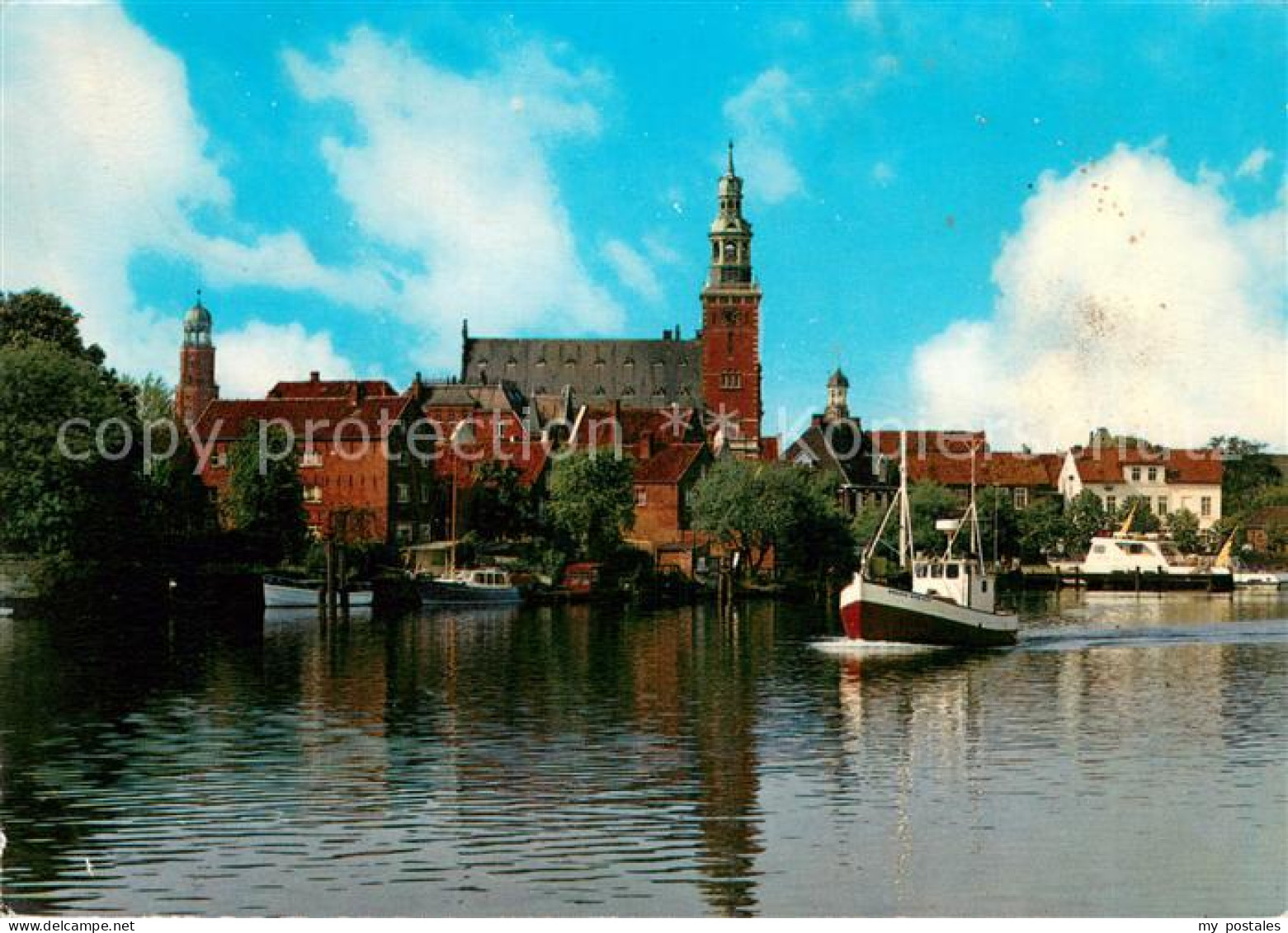 73673843 Leer Ostfriesland Hafen Mit Rathaus Leer Ostfriesland - Leer