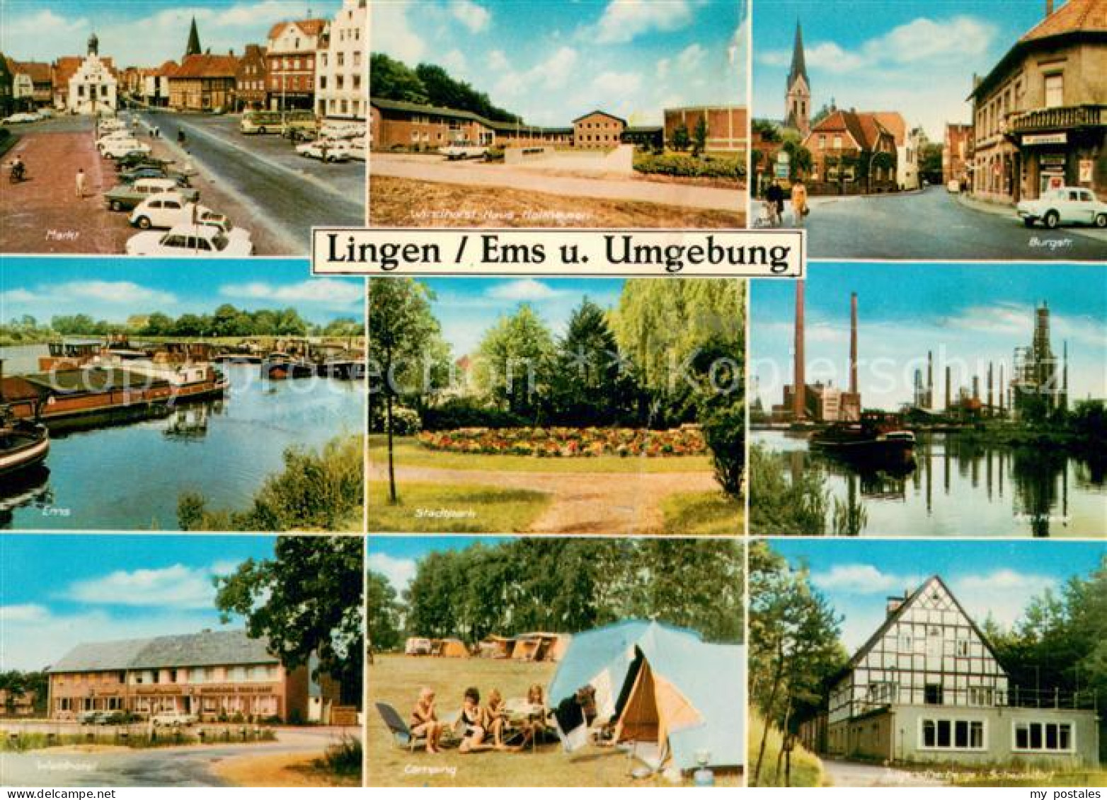 73673840 Lingen Ems Markt Windhorsthaus Burgstrasse Emspartie Stadtpark Am Kanal - Lingen