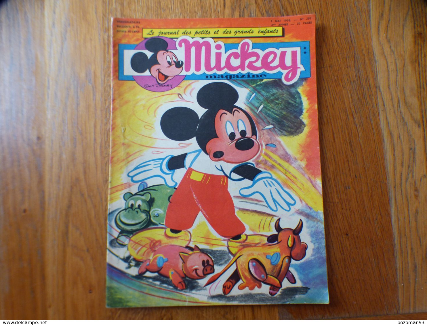 JOURNAL MICKEY BELGE  N° 291 Du 03/05/1956 COVER MICKEY + BELLE ET LE CLOCHARD - Journal De Mickey