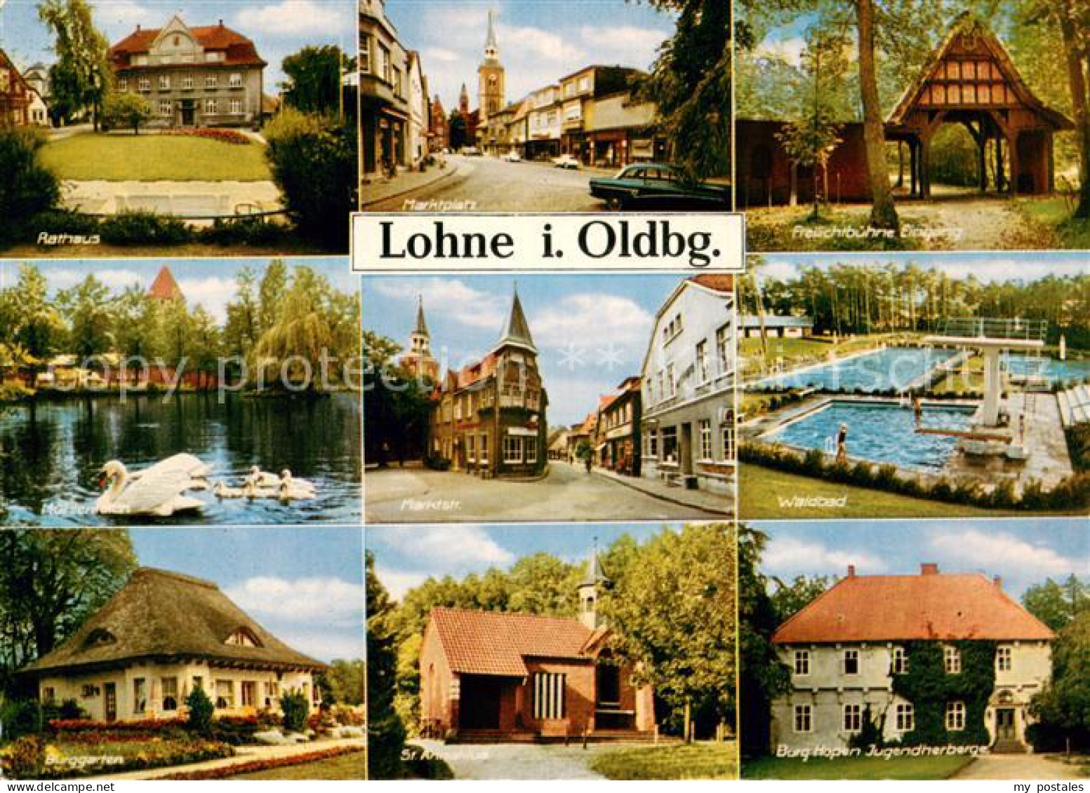 73673835 Lohne Oldenburg Rathaus Marktplatz Freilichtbuehne Waldbad Muententeich - Lohne