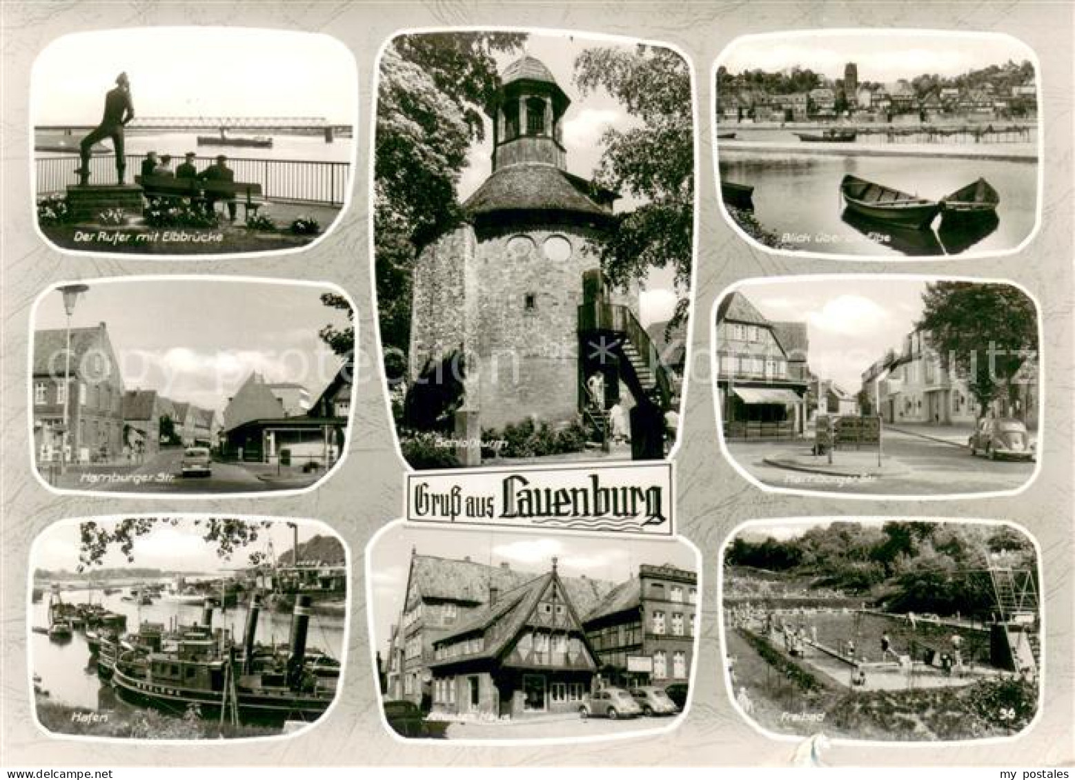 73673831 Lauenburg Elbe Der Rufer Hamburger Strasse Hafen Schlossturm Elbepartie - Lauenburg