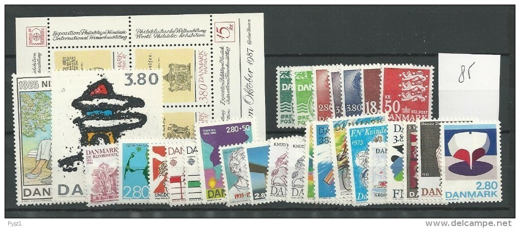 1985 MNH Denmark, Dänemark, Year Complete According To Michel, Postfris - Annate Complete