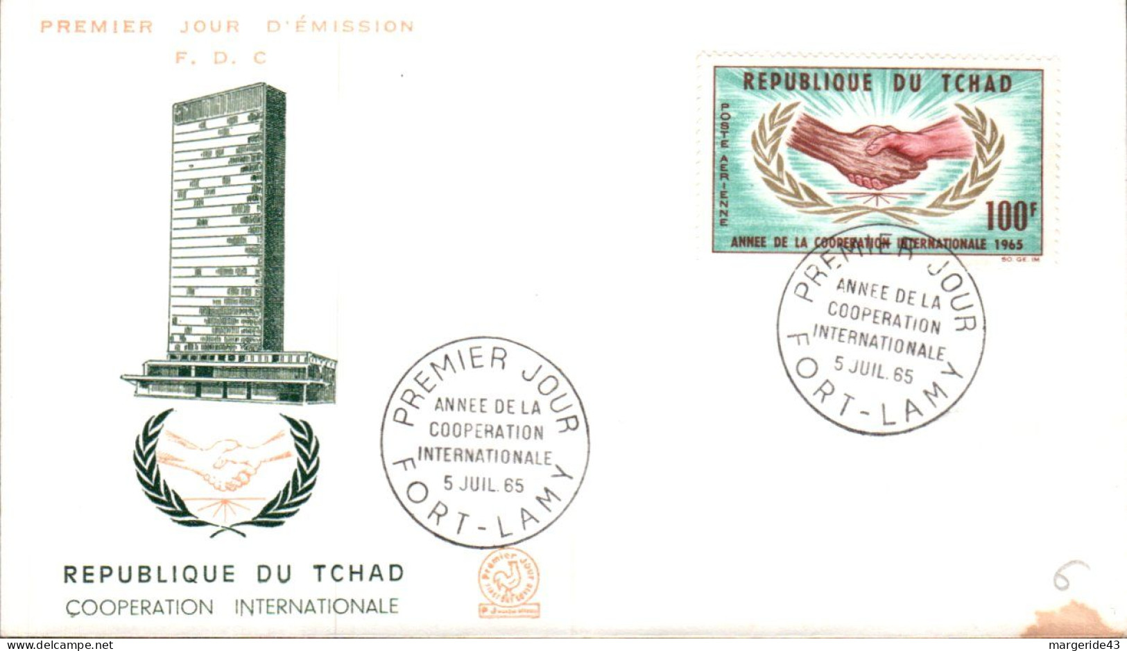 TCHAD FDC 1965 ANNEE COOPERATION INTERNATIONALE - Tchad (1960-...)