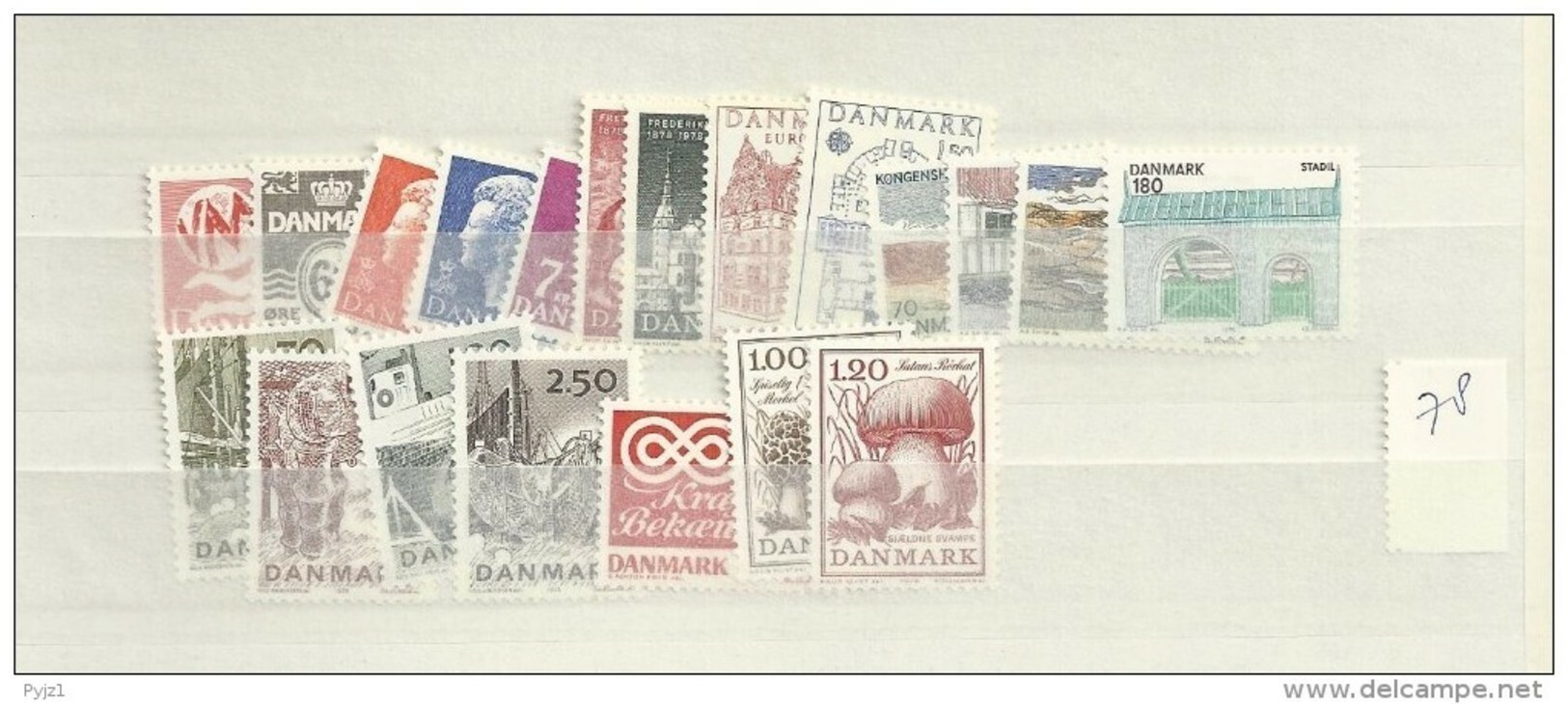1978 MNH Denmark, Dänemark, Year Complete, Postfris - Full Years