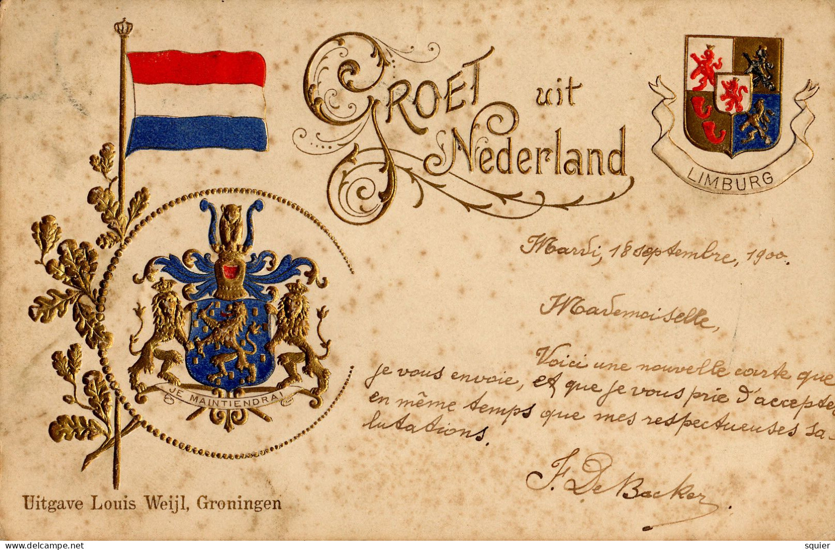 Louis Weijl ,Groet Uit, Poststempel 1900 - Autres & Non Classés