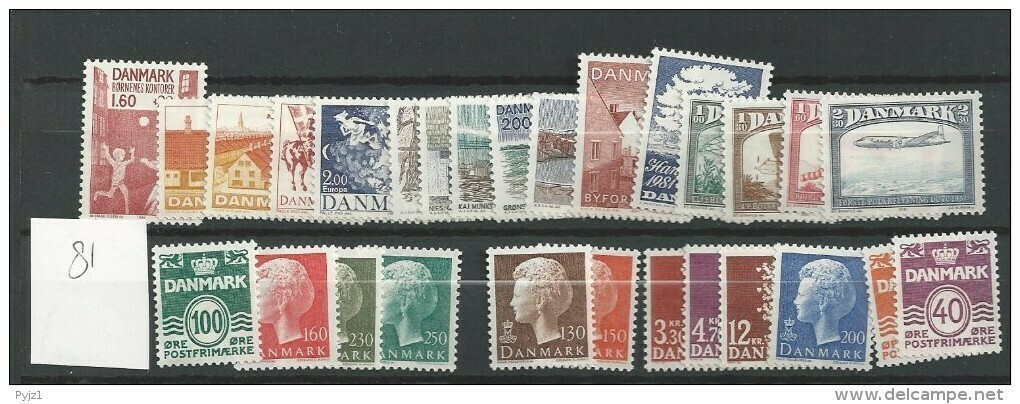 1981 MNH Denmark, Dänemark, Year Complete, Postfris - Années Complètes