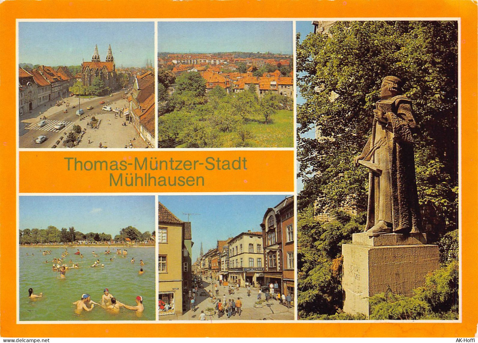 Mühlhausen In Thüringen Wilhelm-Pieck-Platz Mit Blick Zur Kirche Divi Blasii Blick Vom Stadtberg Schwanenteichbad - Muehlhausen