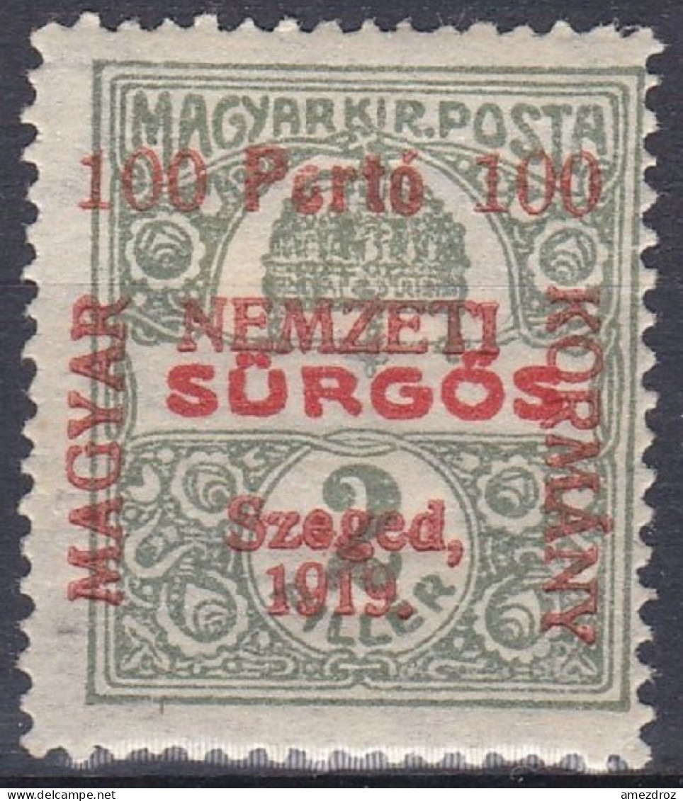 Hongrie Szeged Taxe 1919 Mi 8 (A9) - Szeged