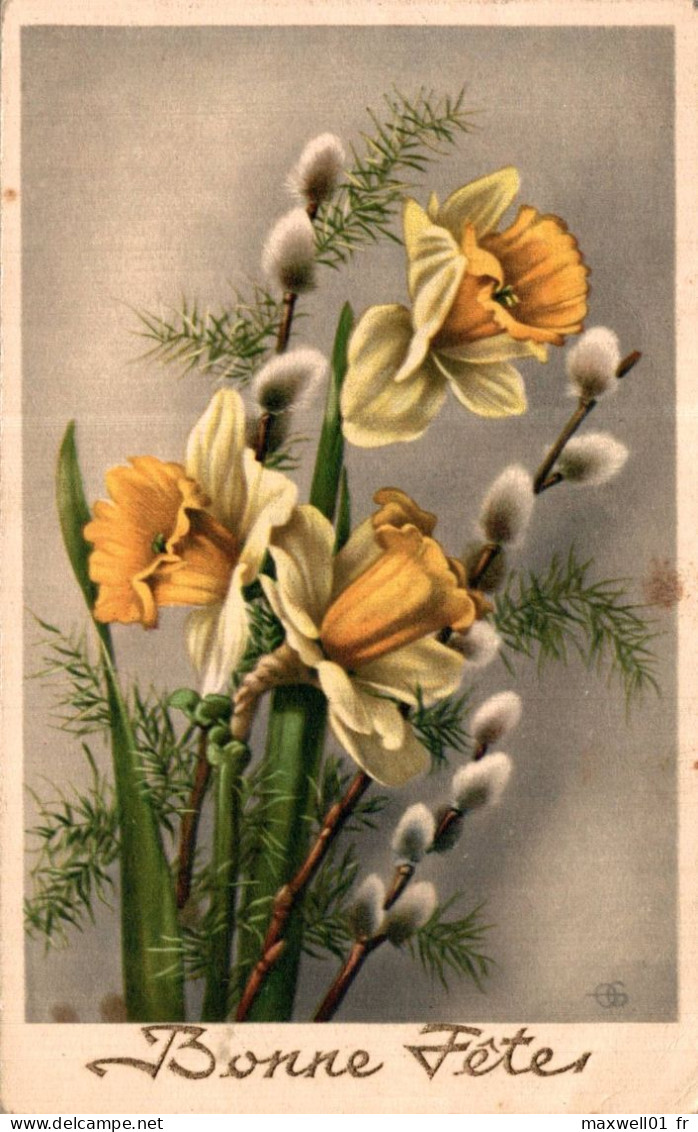 O5 - Carte Postale Fantaisie - Fleurs - Bonne Fête - Bloemen