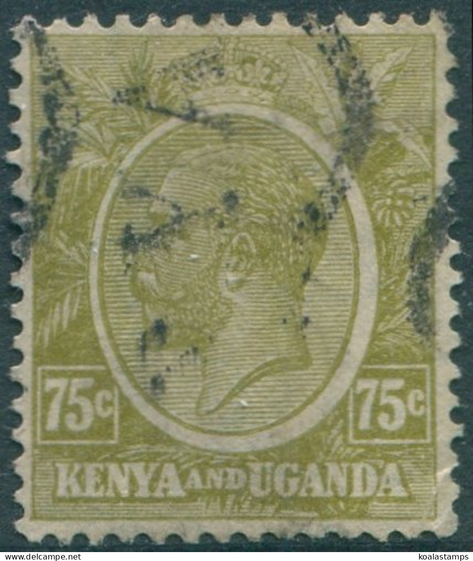 Kenya Uganda And Tanganyika 1922 SG86 75c Olive KGV FU (amd) - Kenya, Ouganda & Tanganyika