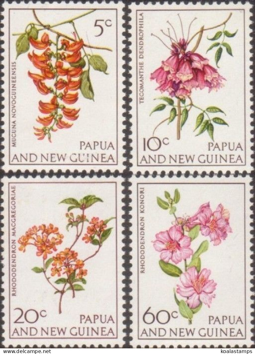 Papua New Guinea 1966 SG100-103 Flowers Set MNH - Papouasie-Nouvelle-Guinée