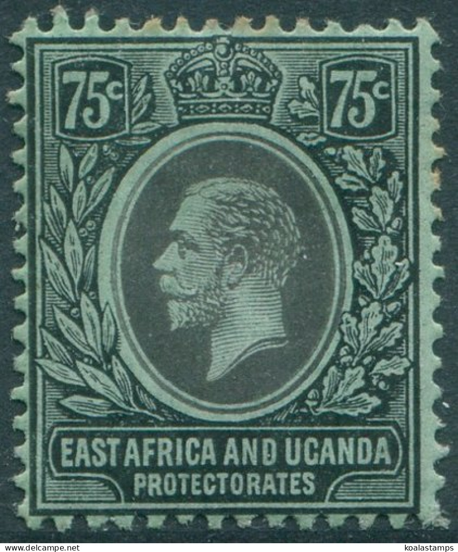 Kenya Uganda And Tanganyika 1921 SG52d 75c Black/emerald On Emerald Back KGV Few - Kenya, Uganda & Tanganyika