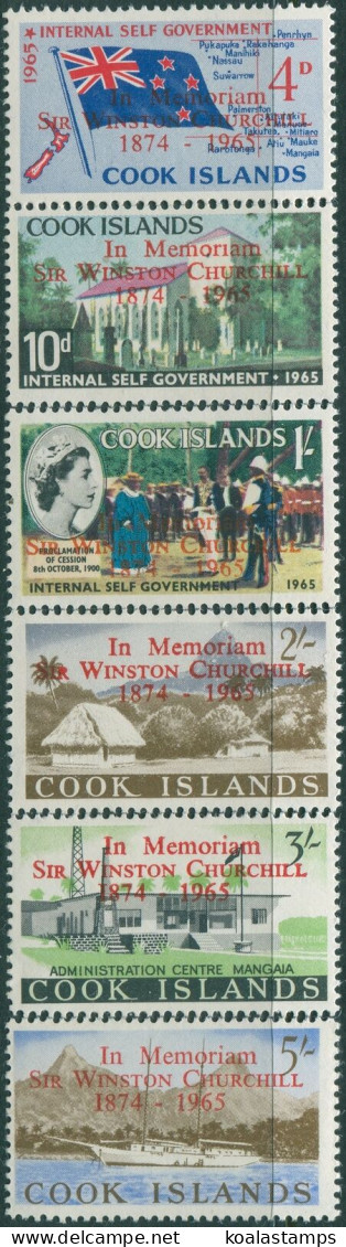 Cook Islands 1966 SG179-184 Churchill Ovpts MLH - Cookinseln