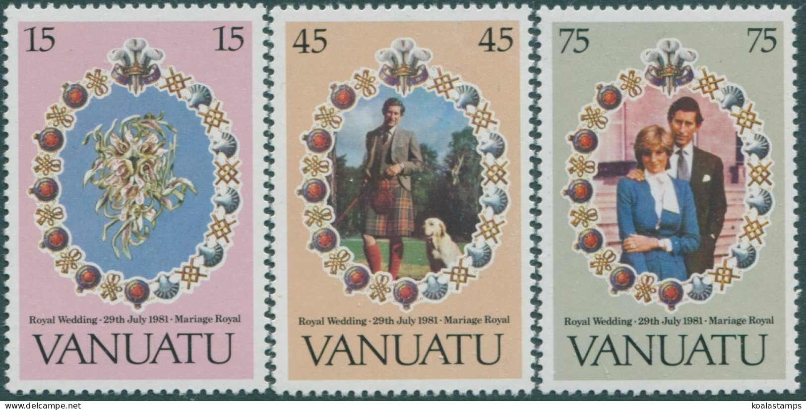 Vanuatu 1981 SG315-317 Royal Wedding Set MNH - Vanuatu (1980-...)