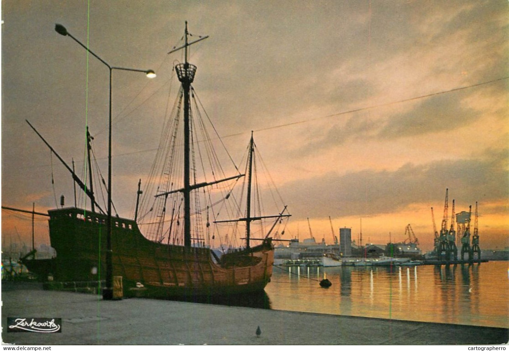 Navigation Sailing Vessels & Boats Themed Postcard Barcelona Sunrise On The Harbour - Voiliers