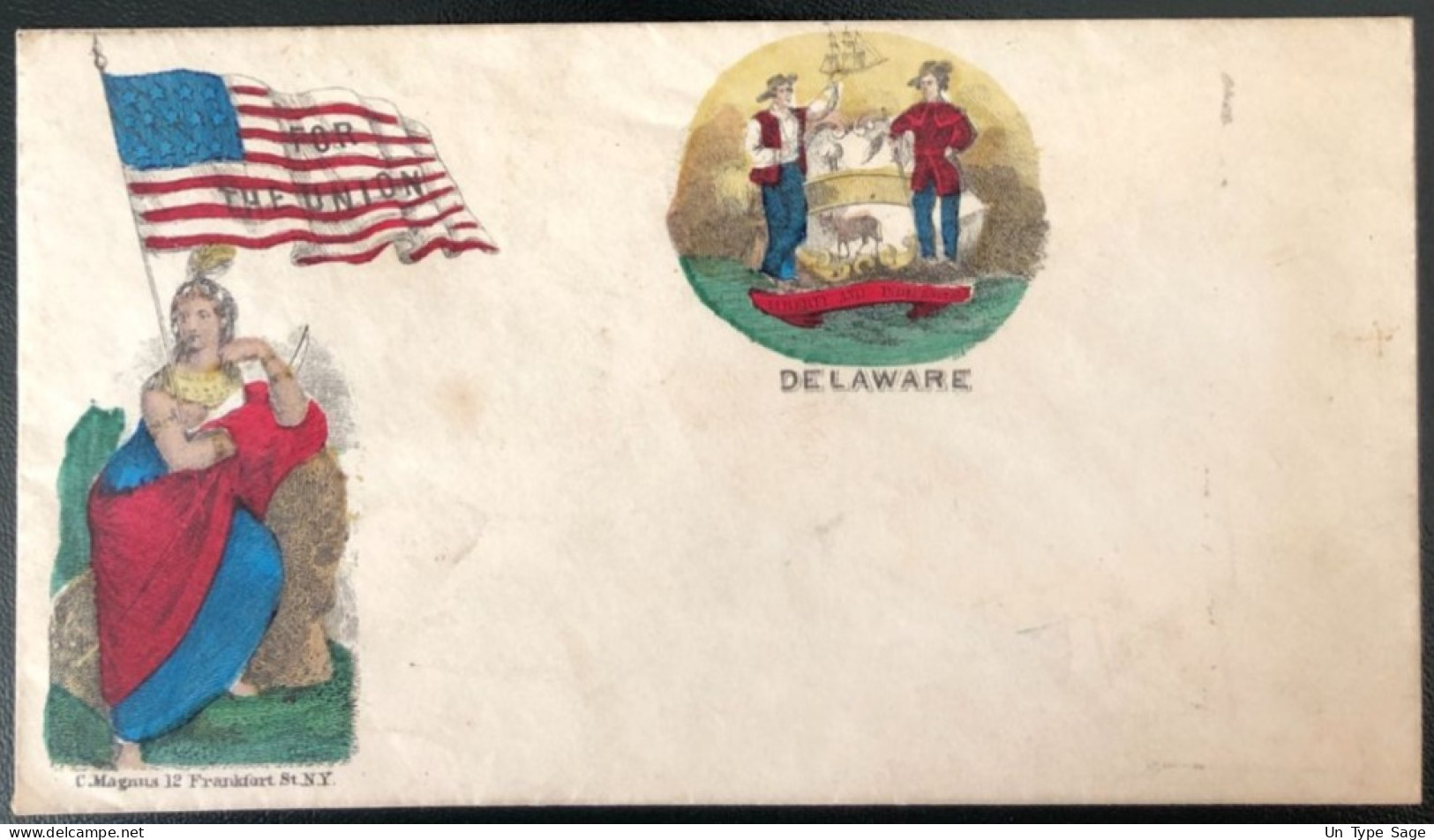 U.S.A, Civil War, Patriotic Cover - "For The Union / Delaware" - Unused - (C453) - Postal History