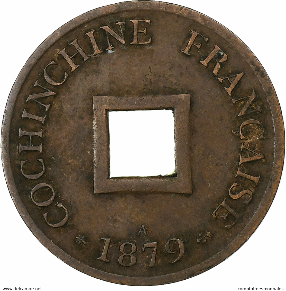 Cochinchine Française, Sapèque, 1879, Paris, Bronze, TTB, KM:TS1 - Viêt-Nam