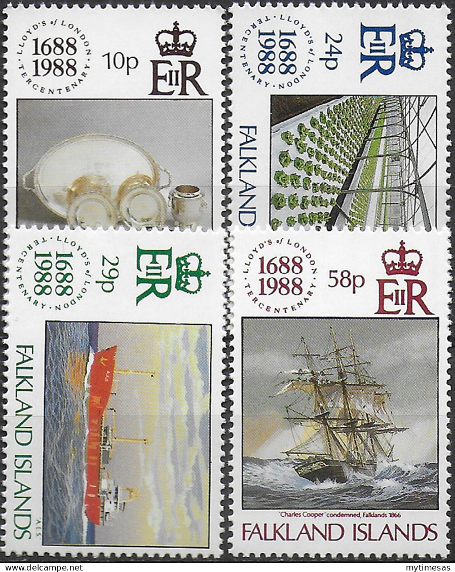 1988 Falkland Islands Lloyd's Of London 4v. MNH SG. N. 563/66 - Sonstige & Ohne Zuordnung