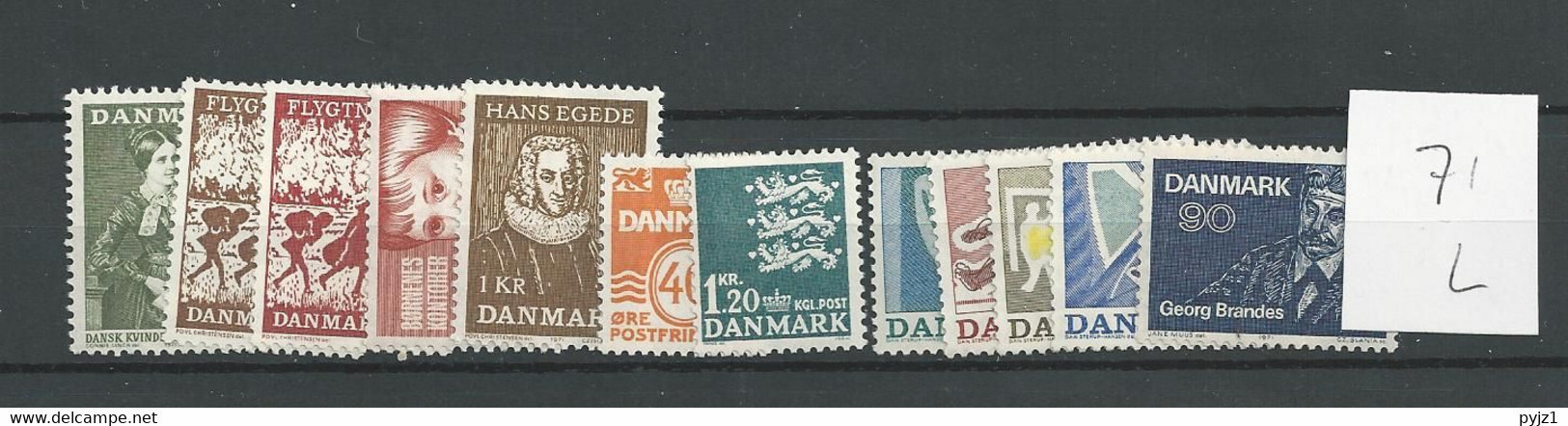 1971 MNH Denmark, Year Complete, Postfris** - Full Years
