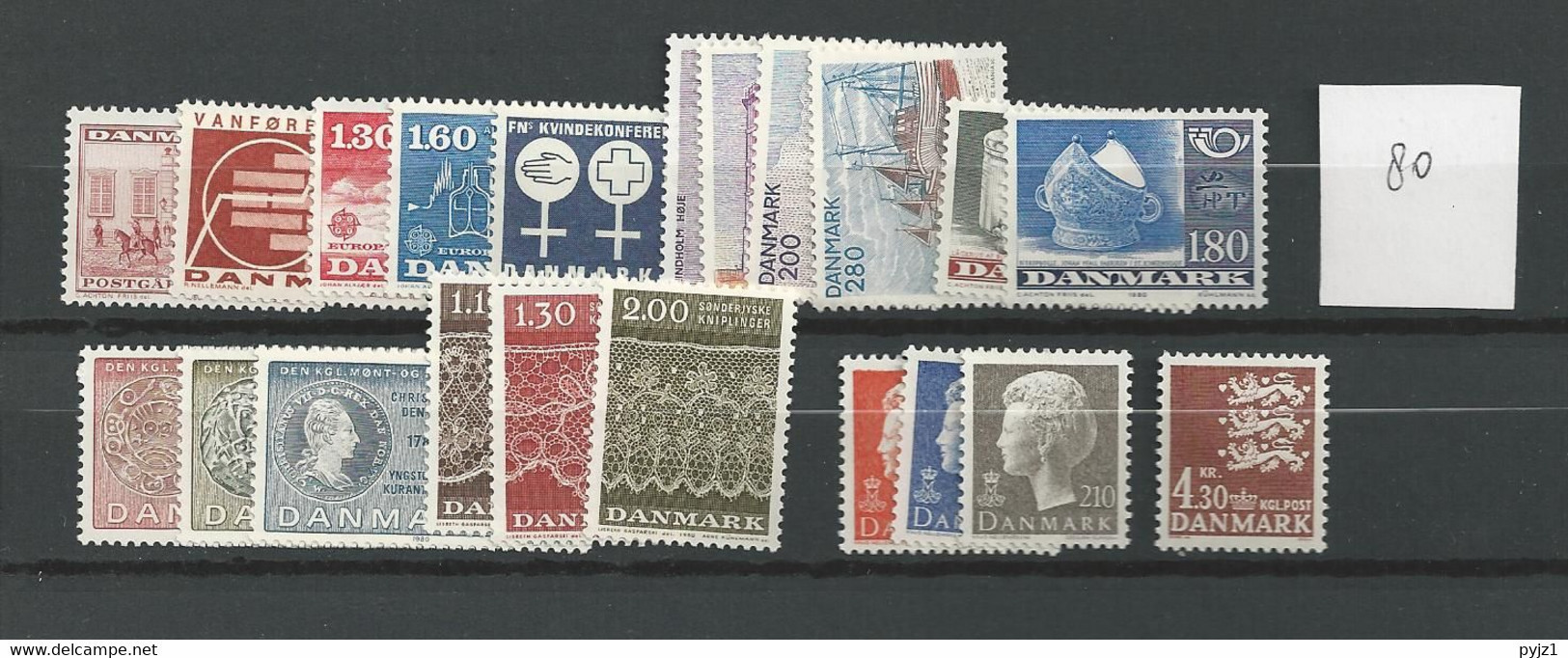 1980 MNH Denmark, Year Complete, Postfris** - Annate Complete