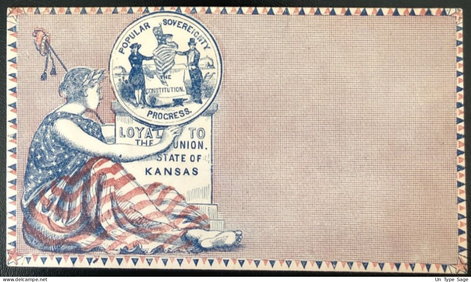 U.S.A, Civil War, Patriotic Cover - "Loyal To The Union. State Of KANSAS" - Unused - (C454) - Marcofilia