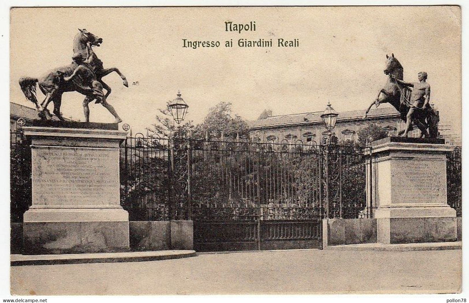 NAPOLI - INGRESSO GIARDINI REALI - 1912 - Vedi Retro - Formato Piccolo - Napoli (Naples)