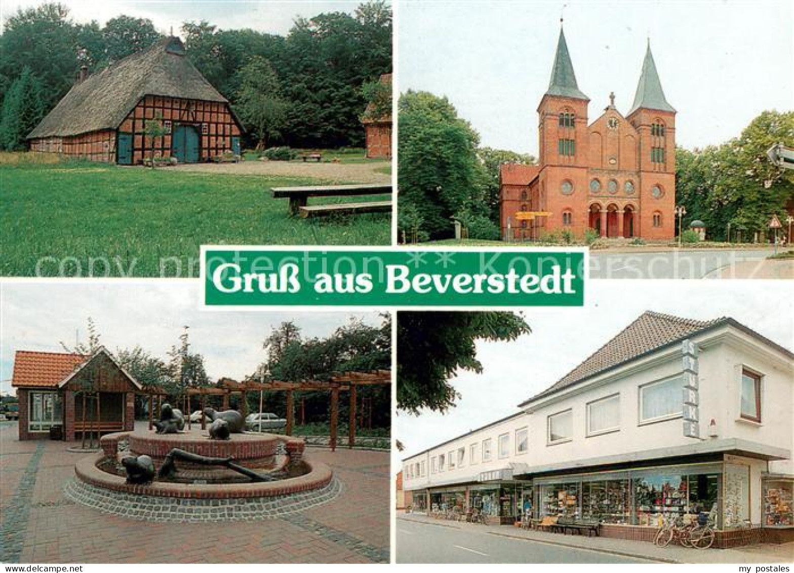 73673614 Beverstedt Fachwerkhaus Kirche Brunnen Geschaeftshaus Beverstedt - Other & Unclassified