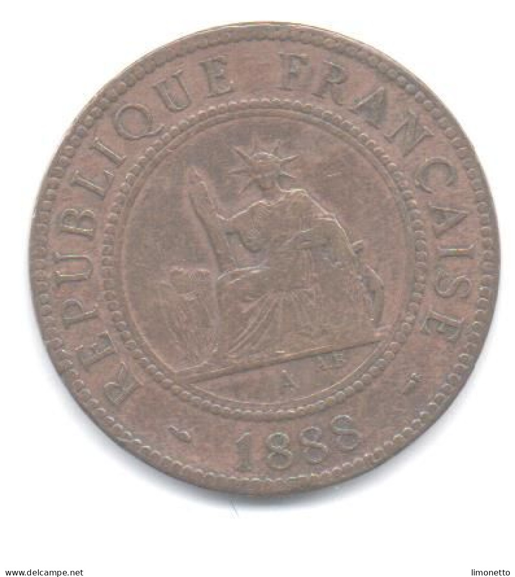 France- Indo-chine -  1888  1 Ct -  Bronze   Cat World KM=1   TTB - French Indochina