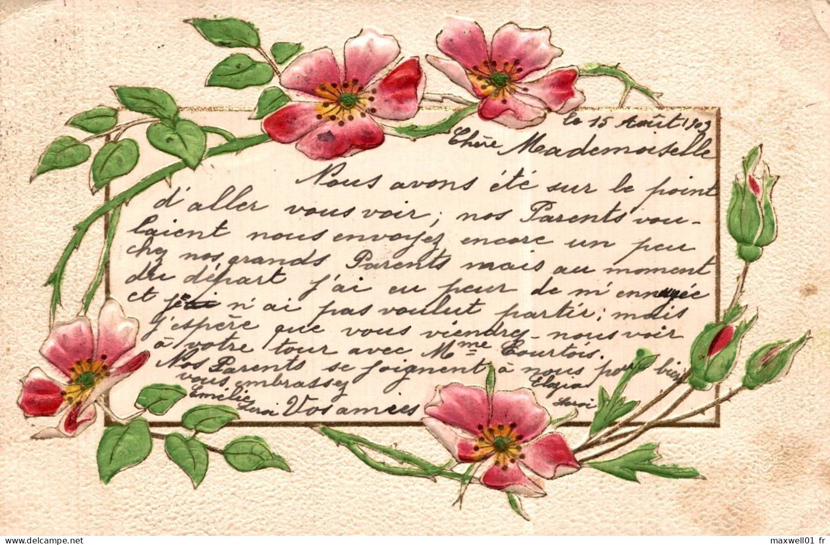 O5 - Carte Postale Fantaisie Gaufrée - Fleurs - Flores