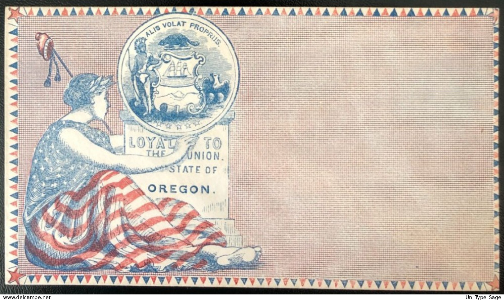 U.S.A, Civil War, Patriotic Cover - "Loyal To The Union. State Of OREGON" - Unused - (C455) - Marcophilie