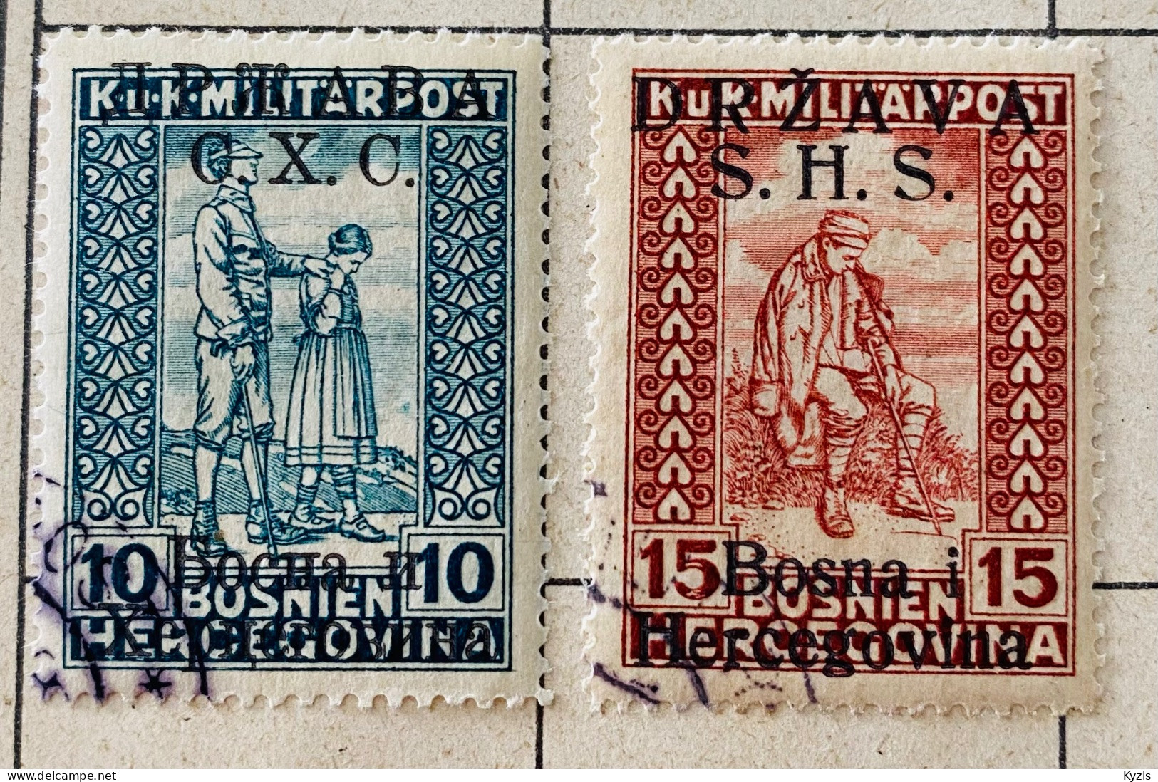 YOUGOSLAVIE - ROYAUME SHS Pour La Bosnie 1918 Mi#19 II Et 20 I - Used Stamps