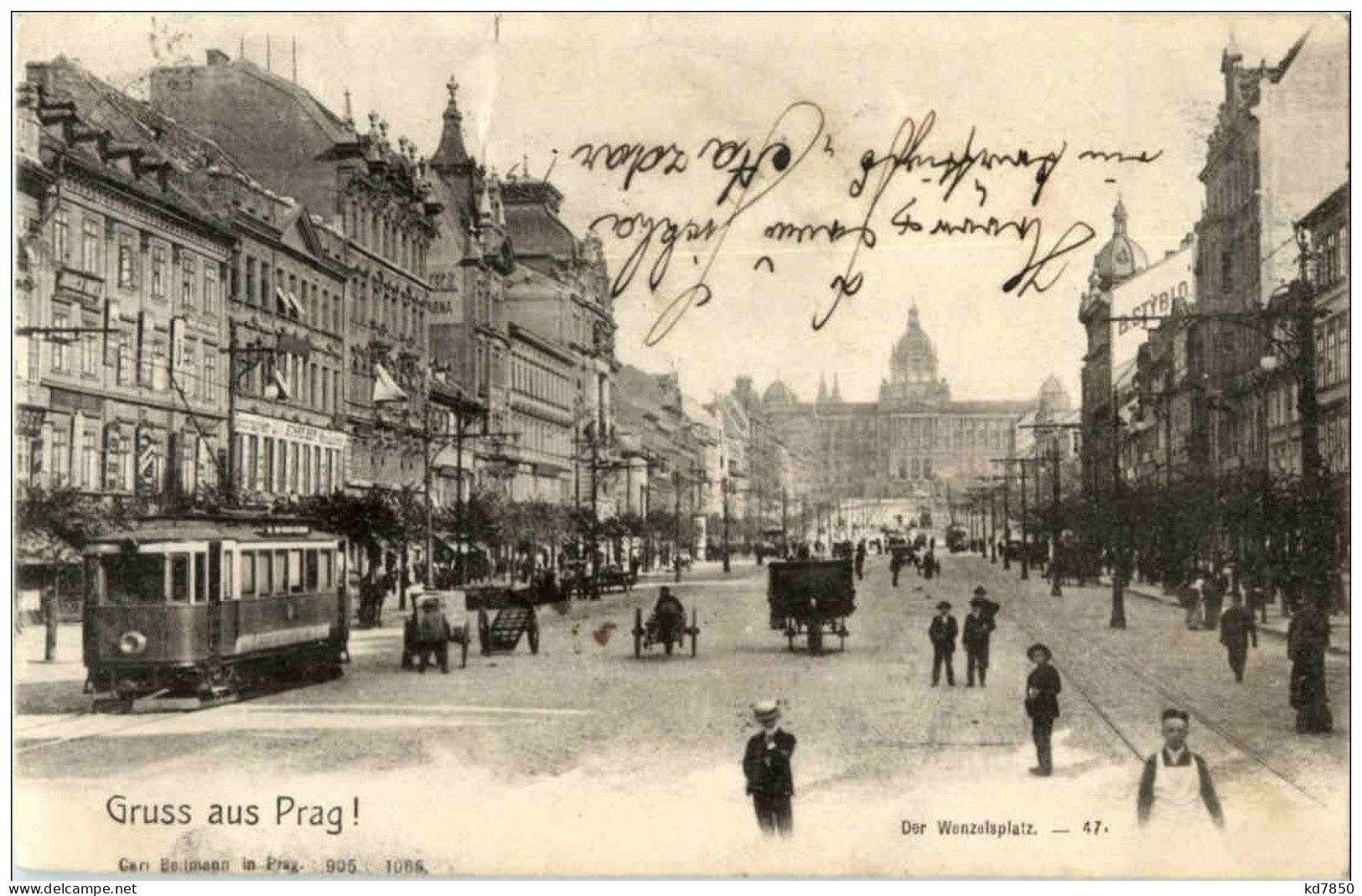 Gruss Aus Prag - Der Wenzelsplatz Strassenbahn - Czech Republic