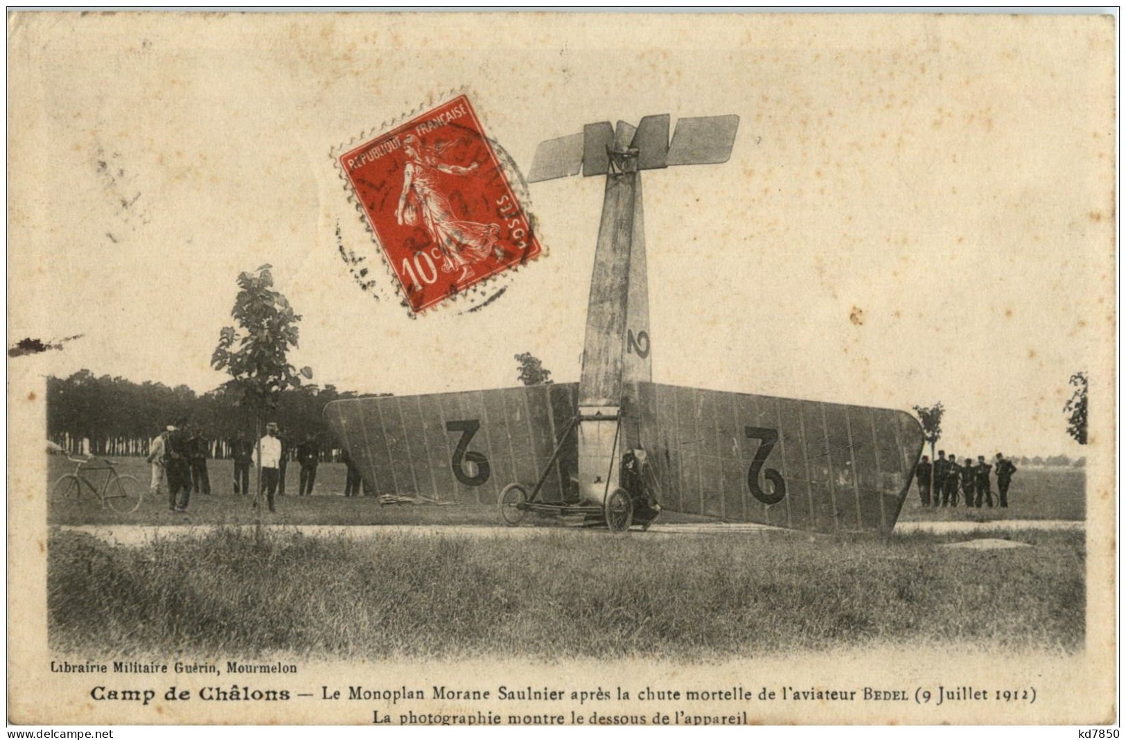 Le Monoplan Morane Saulnier Apres La Chute Mortelle 1912 - Camp De Chalons - Andere & Zonder Classificatie