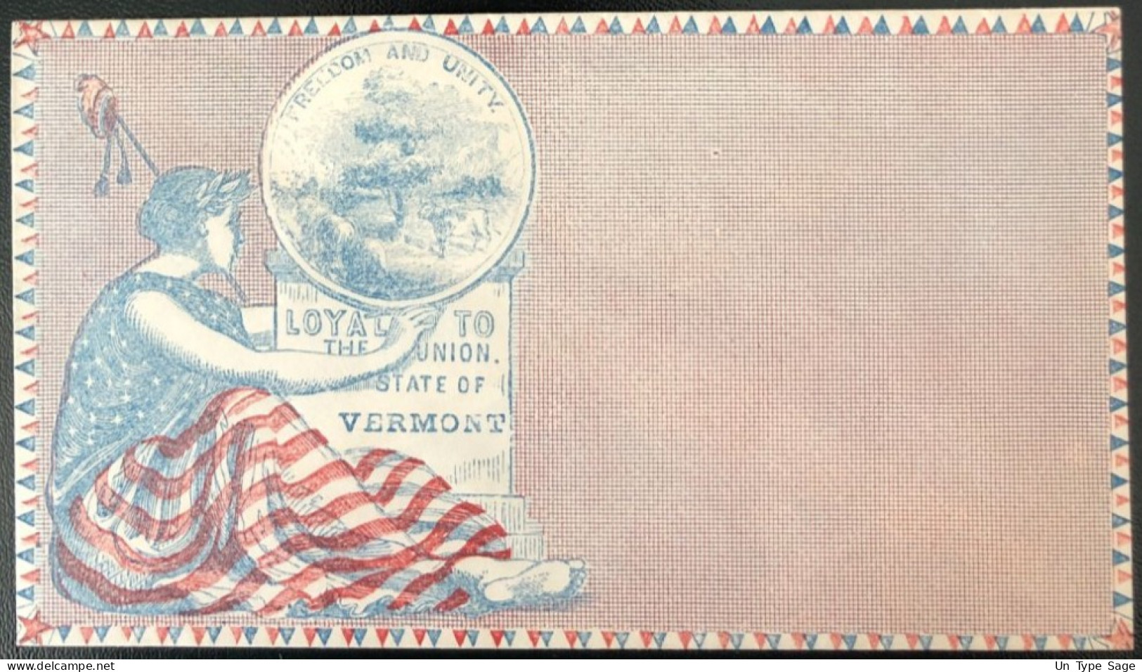 U.S.A, Civil War, Patriotic Cover - "Loyal To The Union. State Of VERMONT" - Unused - (C456) - Postal History