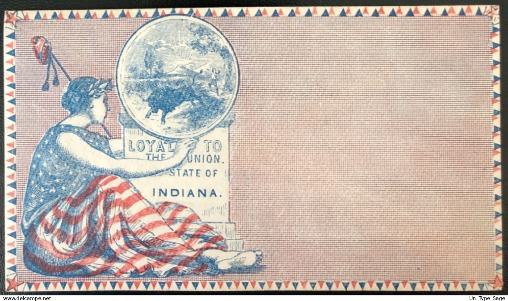 U.S.A, Civil War, Patriotic Cover - "Loyal To The Union. State Of INDIANA" - Unused - (C457) - Marcofilie