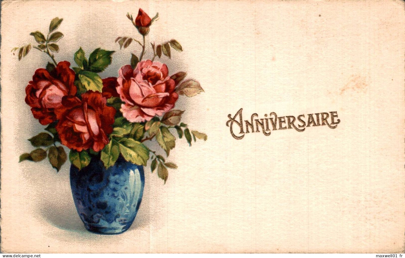 O5 - Carte Postale Fantaisie - Pot De Fleurs - Anniversaire - Bloemen