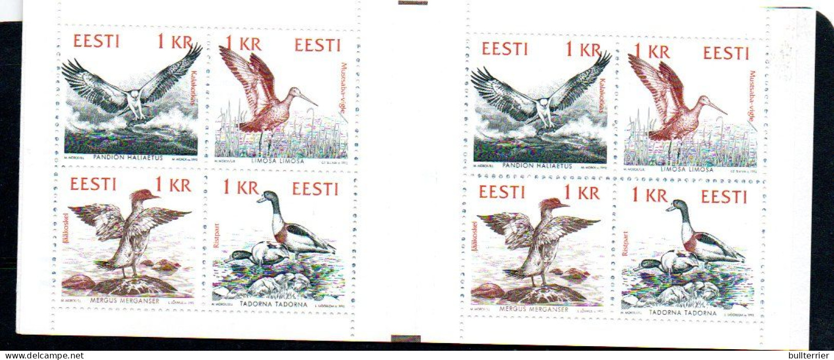 ESTONIA- 1992- Baltic Birds Booklet Complete  Mint Never Hinged Sg Cat £12 - Estonie